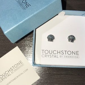 Touchstone Crystal by Swarovski Scallop Earrings